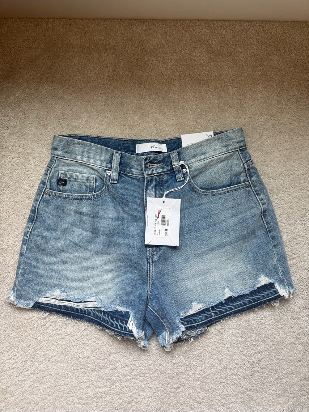 KanCan Light Wash Distressed Denim Cutoff Shorts